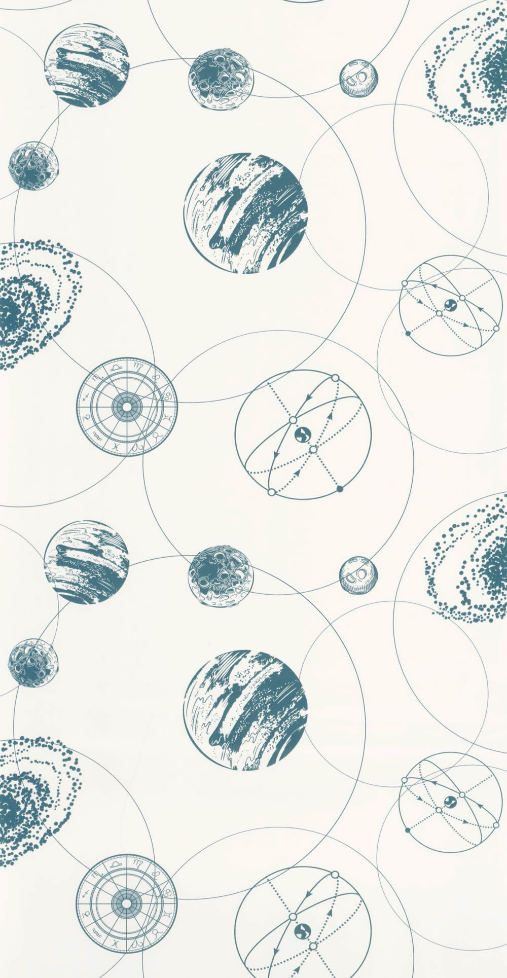 Earth Moon and Saturn White and Blue Wallpaper Young and free YNF103256097-36-YNF103256097.1M