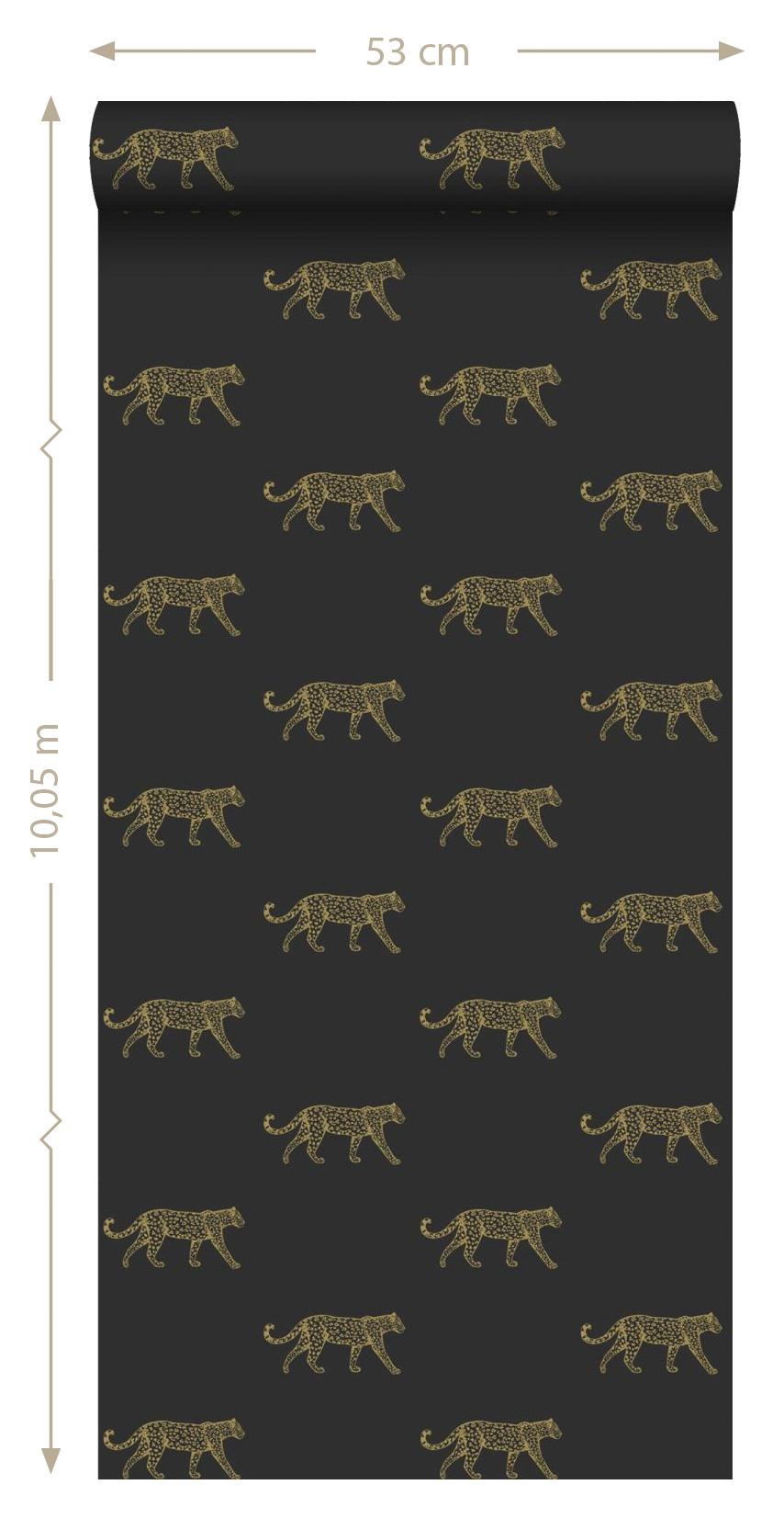 Tapete Vliestapete goldene Leoparden schwarz 347686