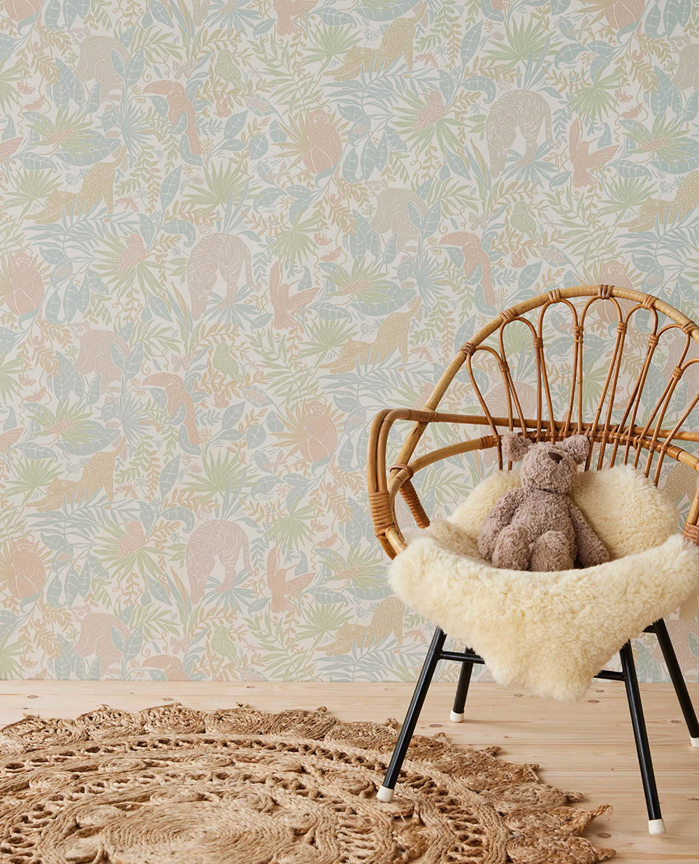 jungle nature motifs non-woven wallpaper blue and green Explore Eijffinger 323020-55-323020