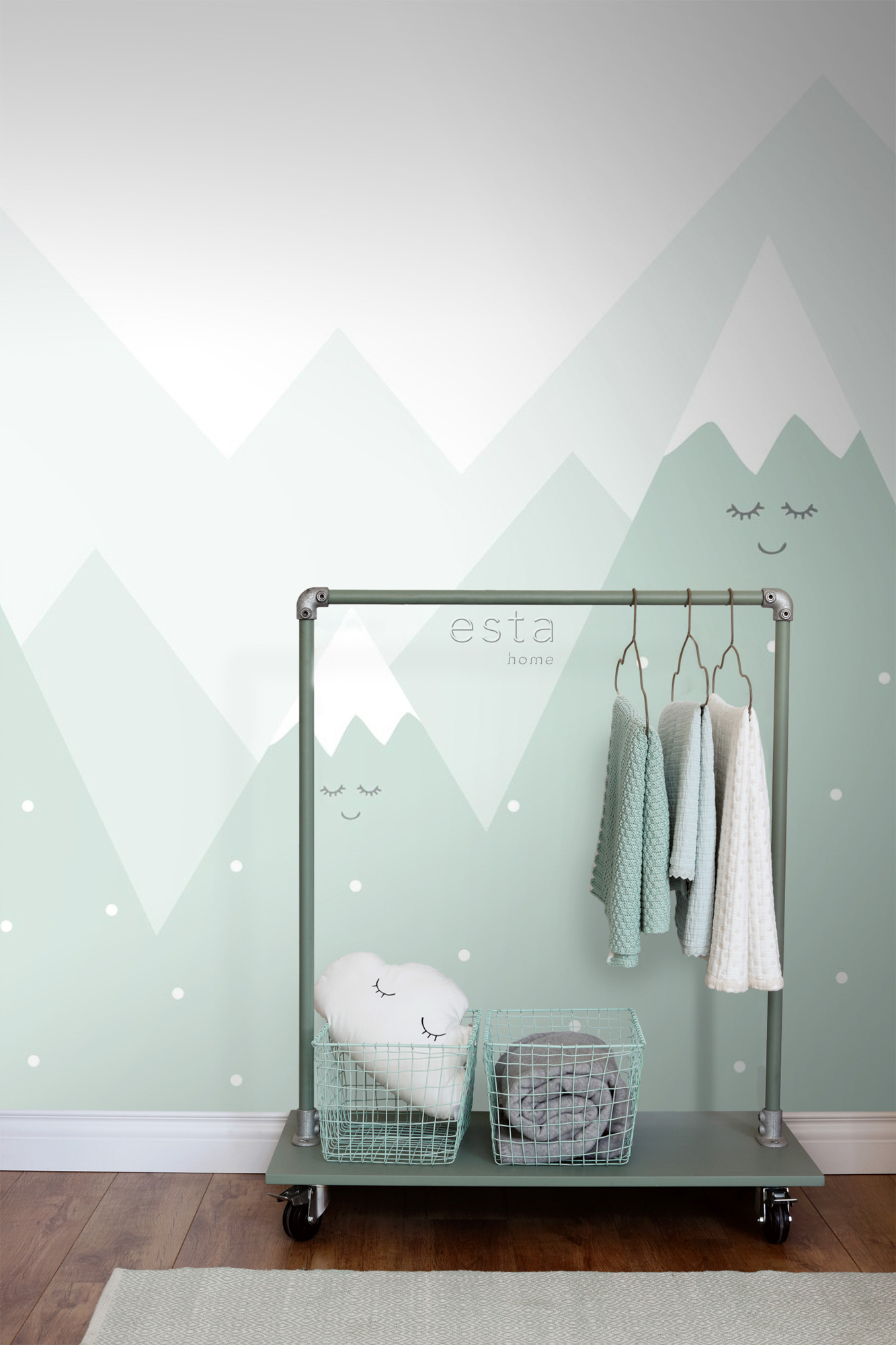 Wandbild Berge mintgrün 200 x 279 cm 158839