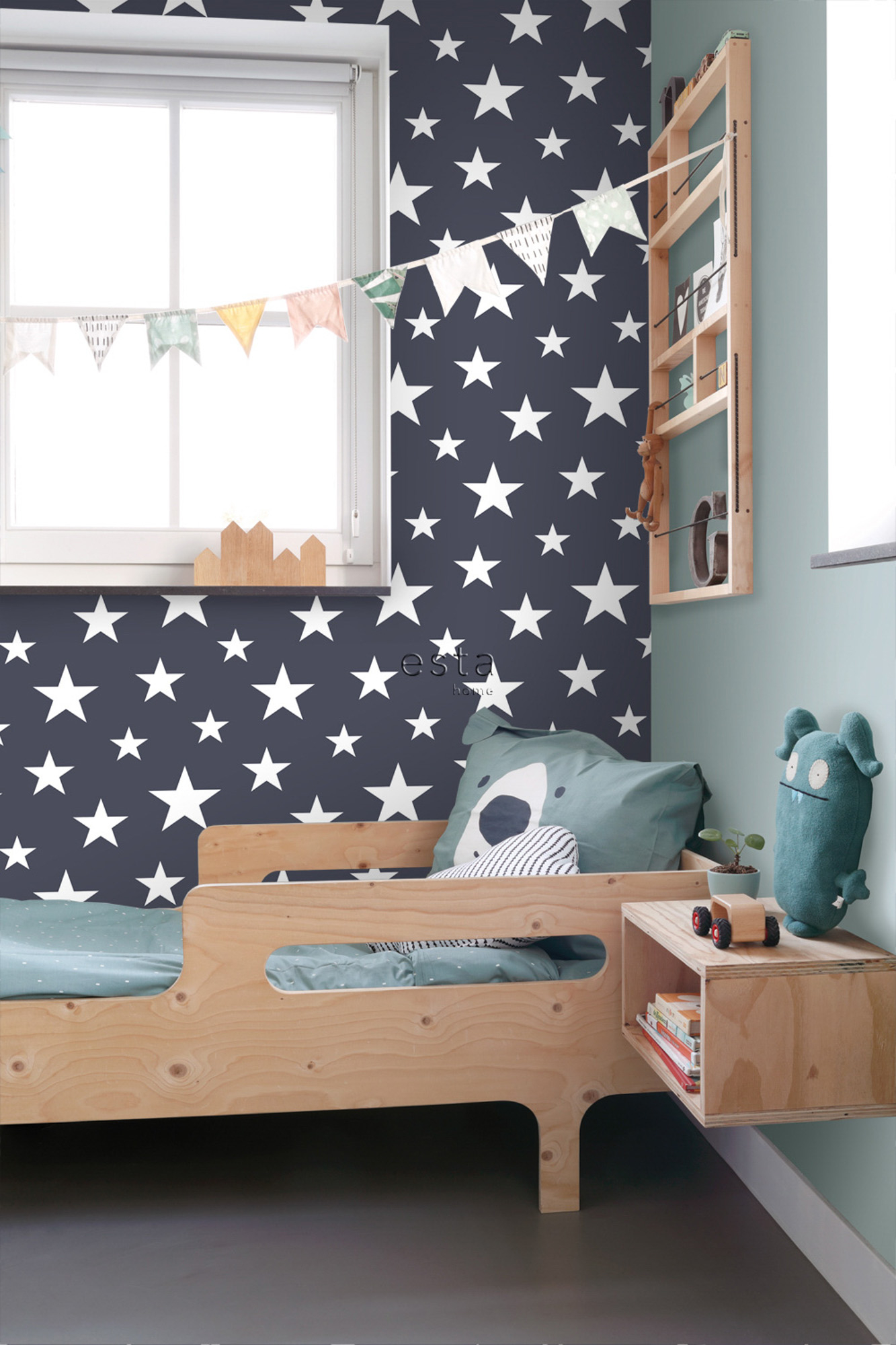 Sterne Tapete dunkelblau Vlies 138933