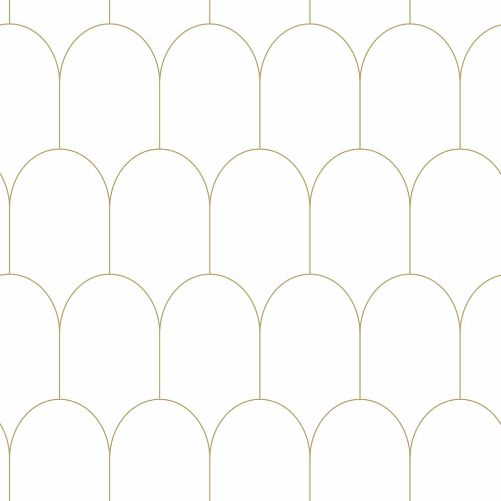 Tapete Art Deco geometrische Bögen weiß Vlies 139139