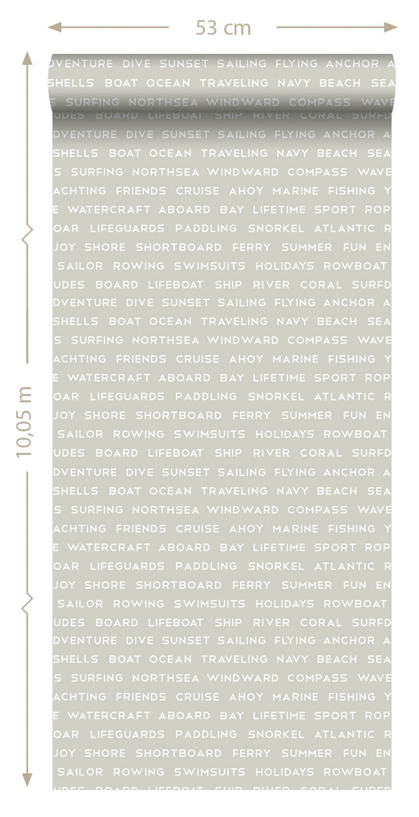 Beach Schrift Tapete maritim beige Vlies 138958