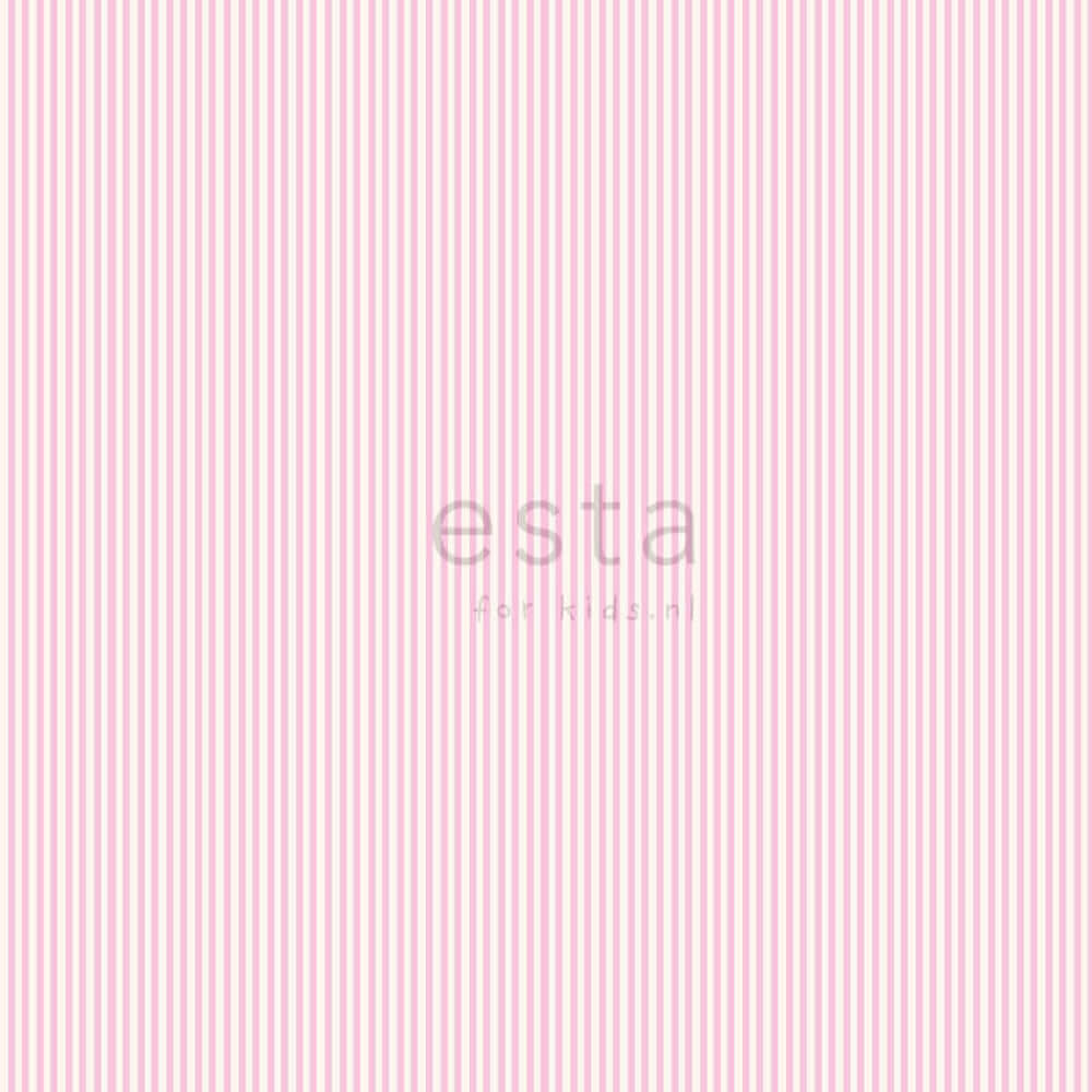 Gestreift Rosa-Weiß Papier-Tapete Mädchen-56-115811