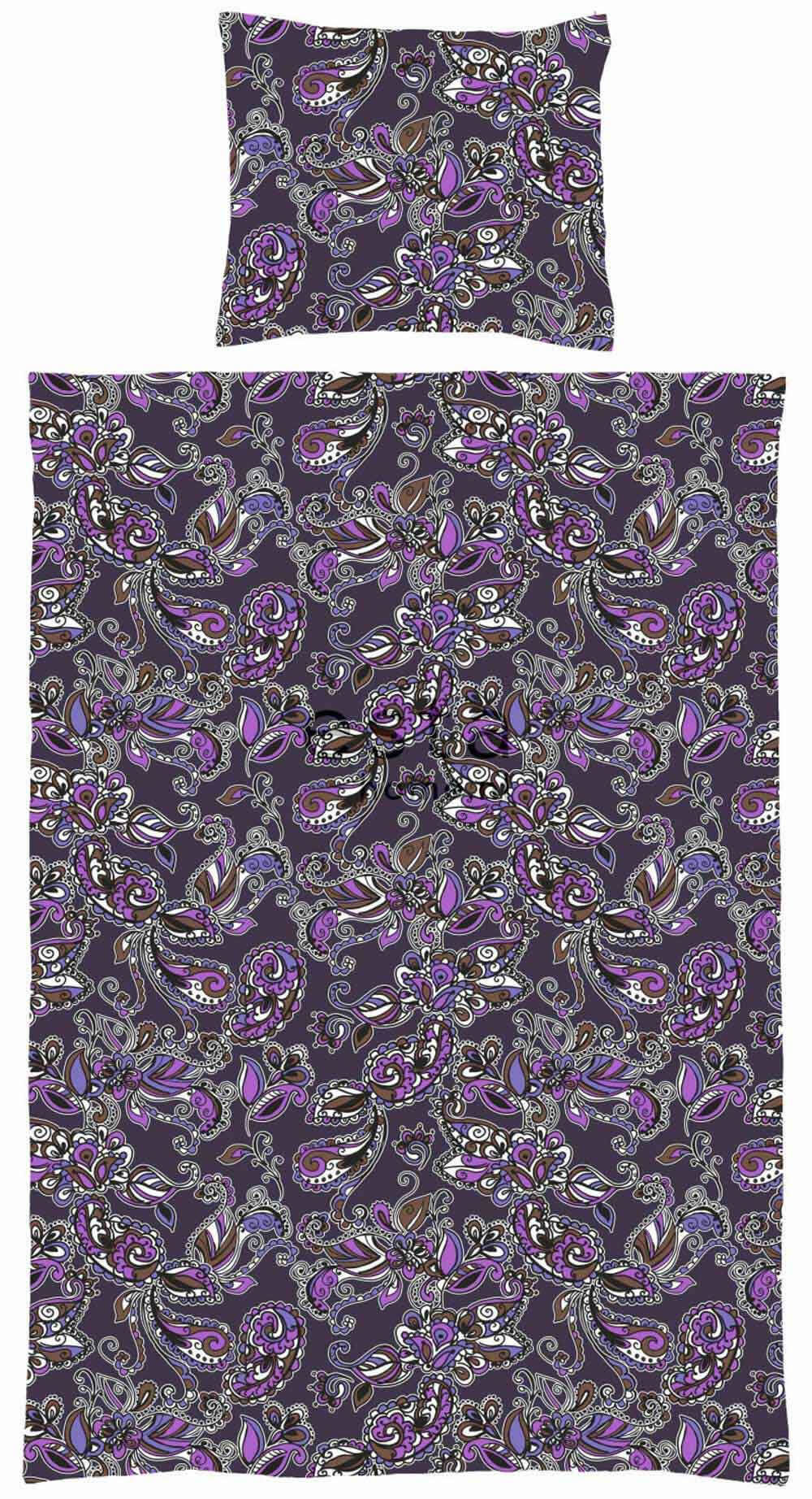 Bedding set Funky Flowers Paisleys Purple