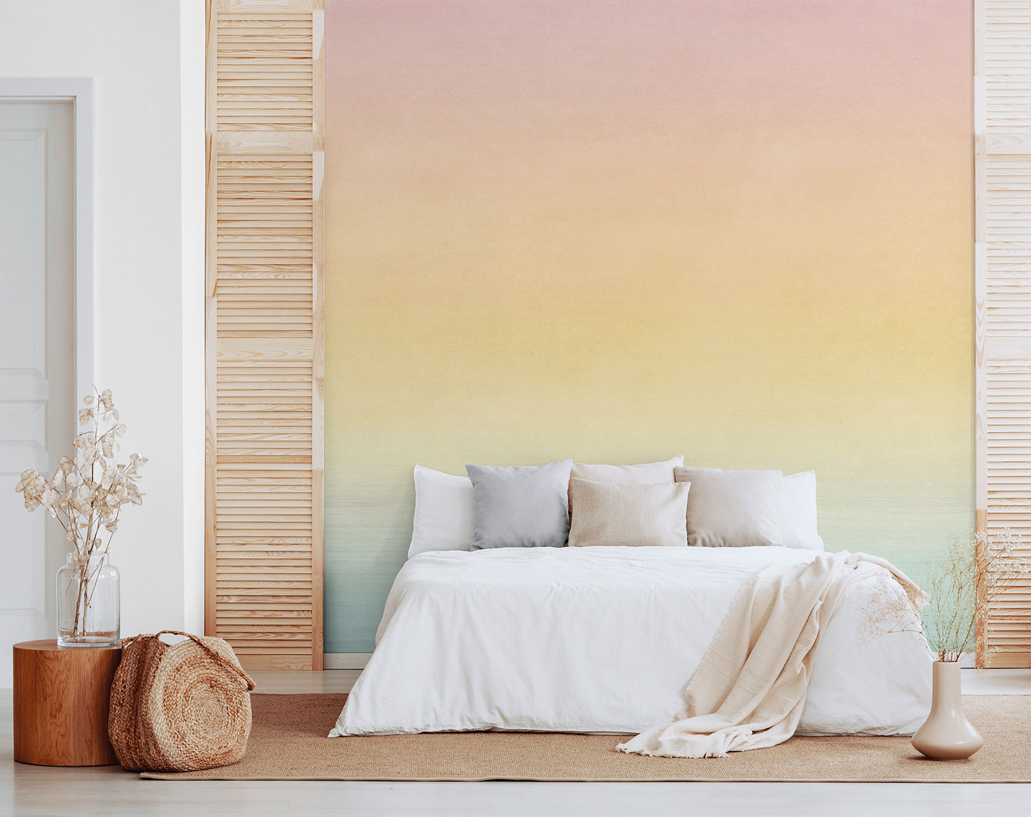 Wandbild Farbverlauf Regenbogenfarbe Pastell Ombre Prägevlies