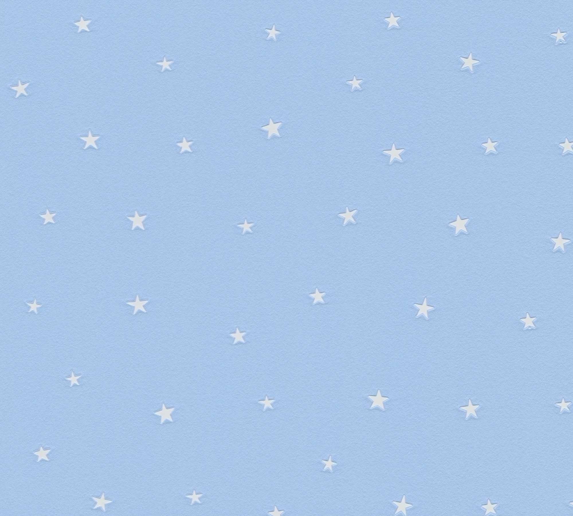 Tapete Sterntapete Leuchteffekt blau Vlies 792611