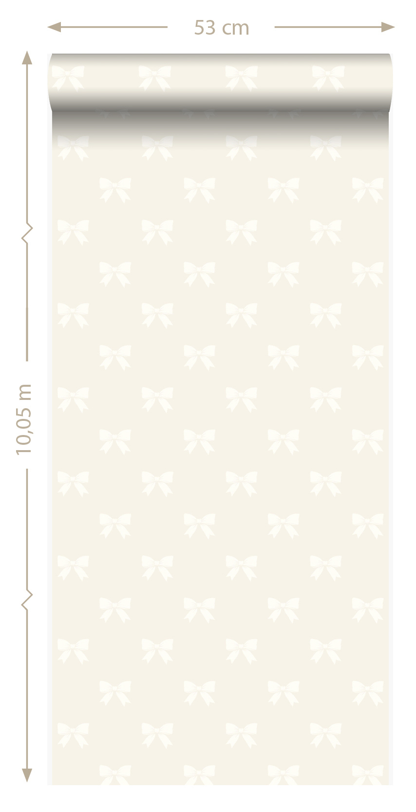 Tapete Schleifen creme weiß glänzend Vlies 346845