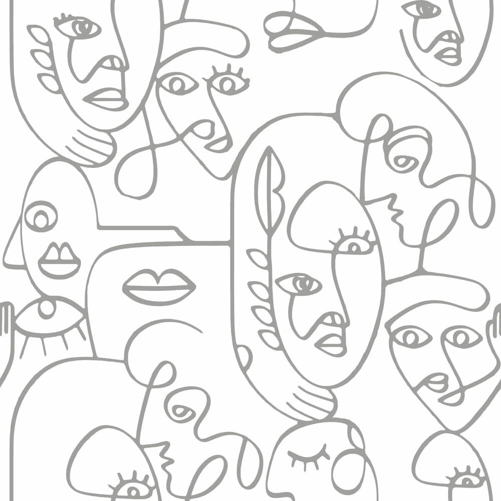 Portraits Tapete weiß und beige Friends & Coffee Essener 16617-28-16617.1M