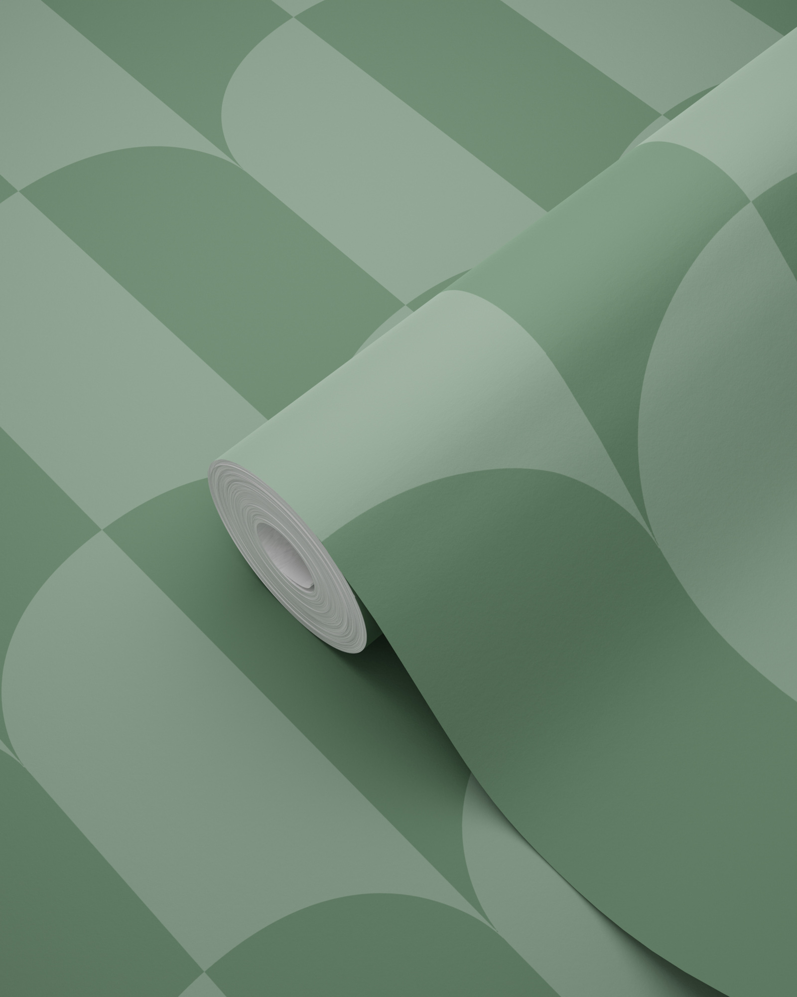 Tapete Bogen Tapete Art Deco graugrün Vlies 139989