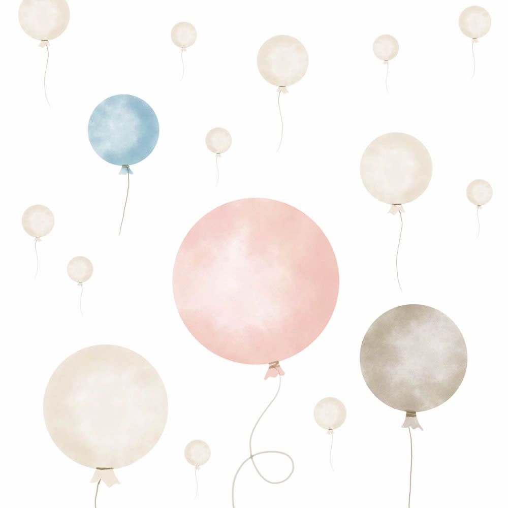 Leinwandbild Luftballons beige rosa blau DD129396 30 x 30 cm