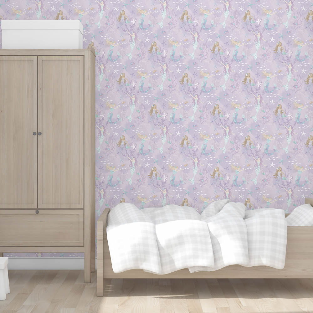Underwater Mermaids Wallpaper Purple Tiny Tots 2 Essener G78391-28-G78391.1M