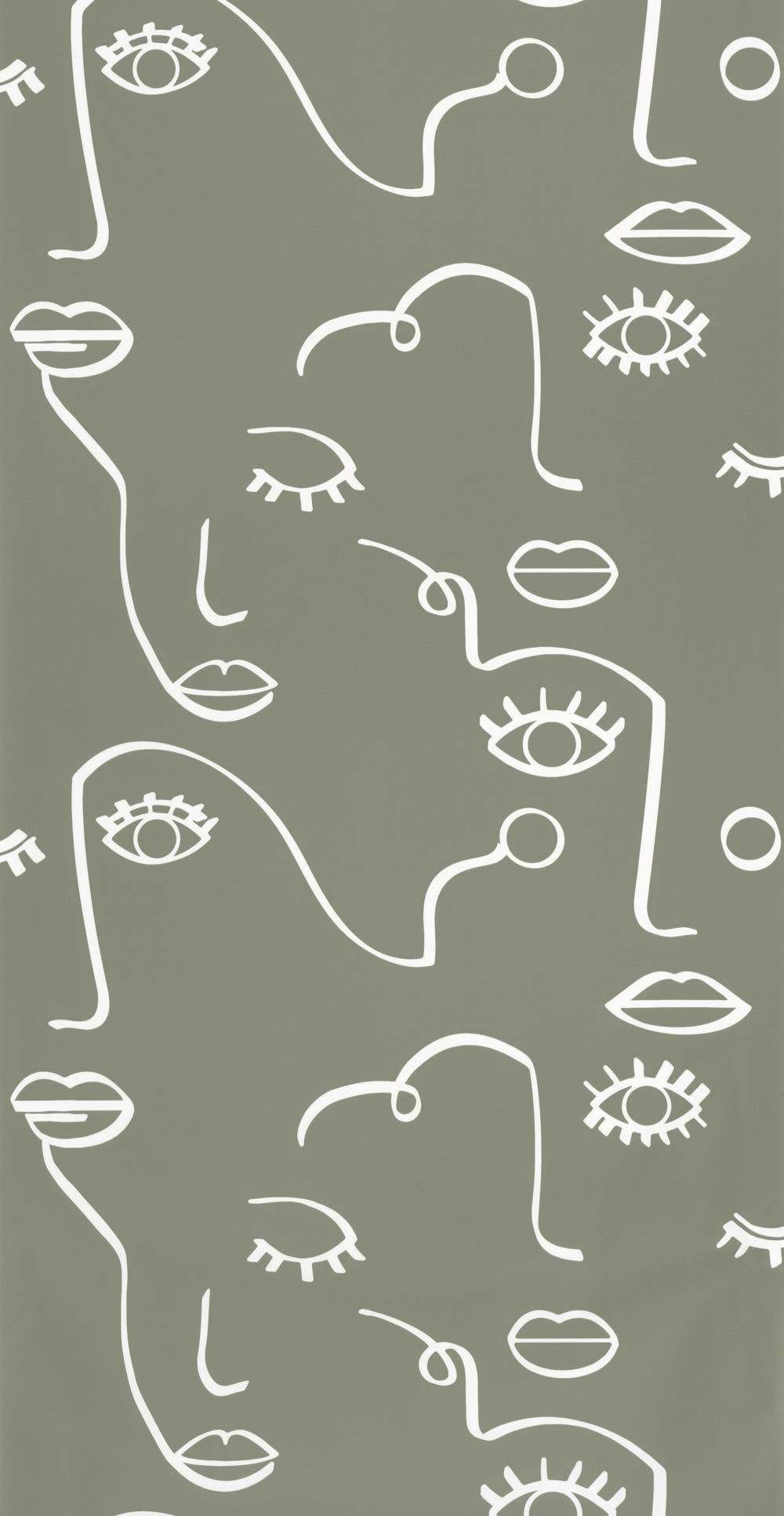 stylized story shapes eyes wallpaper gray white Young and free YNF103337007-36-YNF103337007.1M