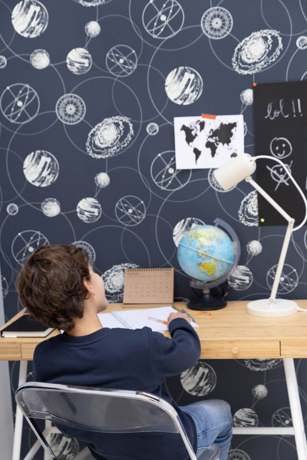 shapes of astronomy wallpaper blue and white Young and free YNF103259124-36-YNF103259124.1M