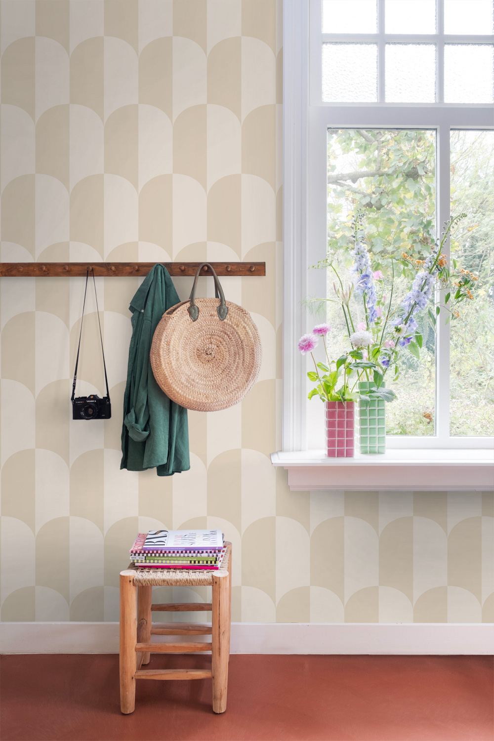 Tapete Vliestapete Art Deco Bögen beige sand 139991