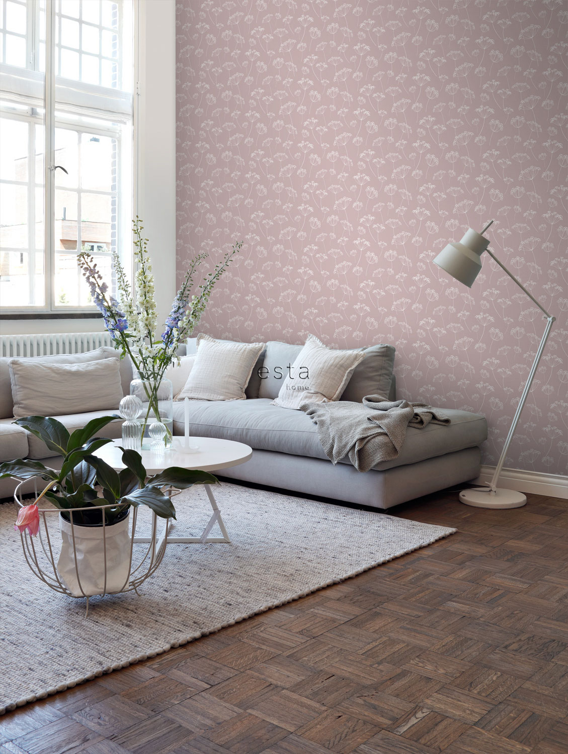 Tapete Blumentapete Scandi Stil altrosa Vlies 139103