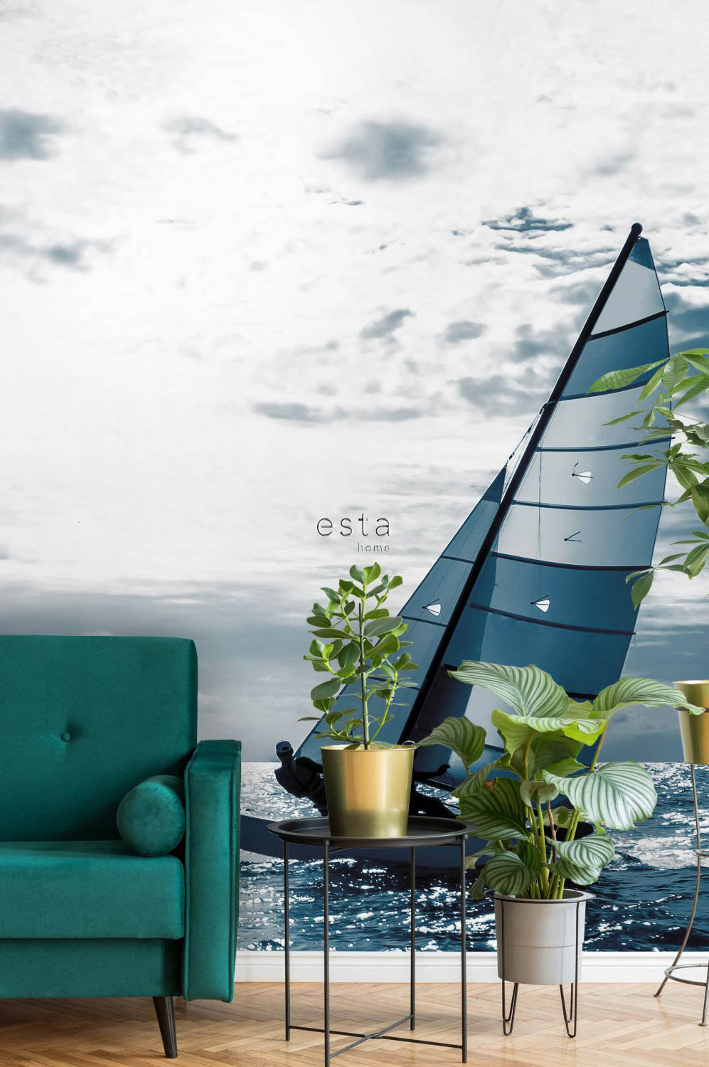 Wandbild Segelboot blau 186 x 279 cm 158846
