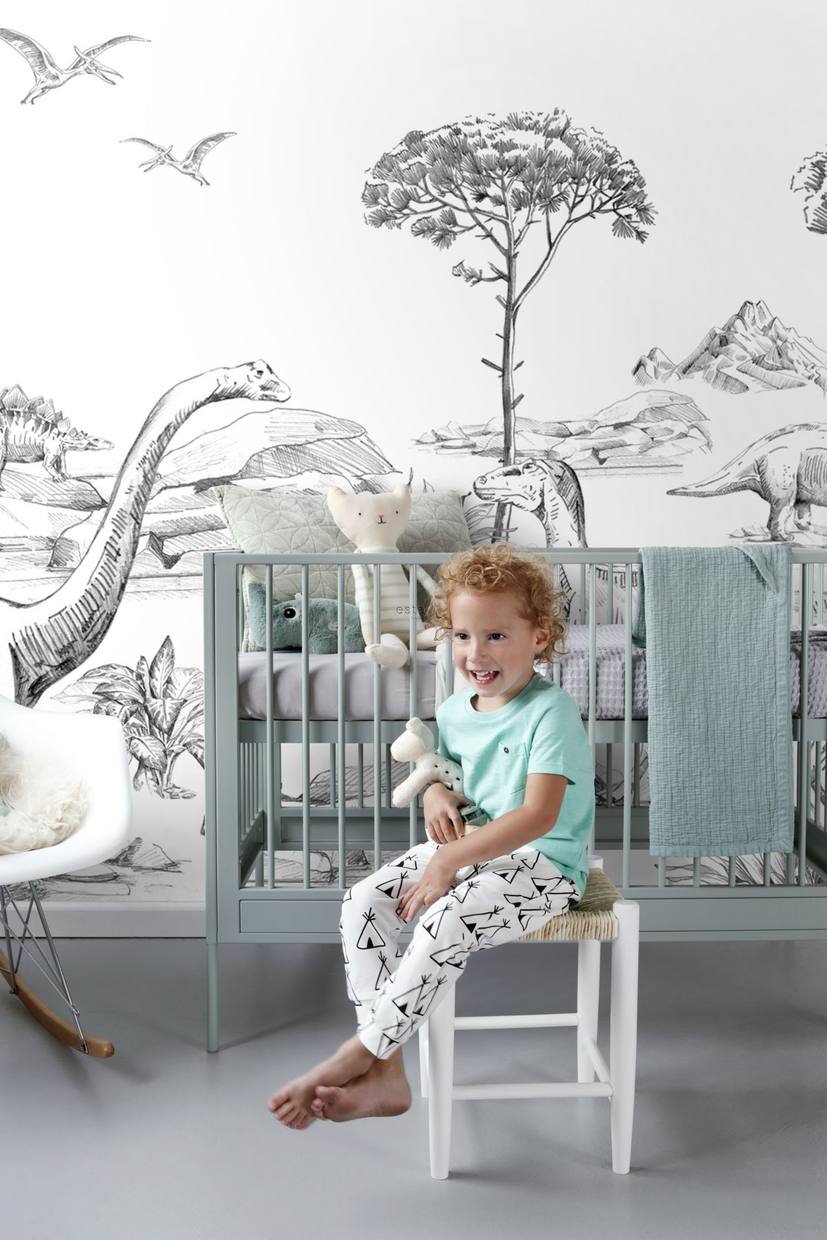 Dino Wandbild schwarz weiß 300 x 279 cm 159063