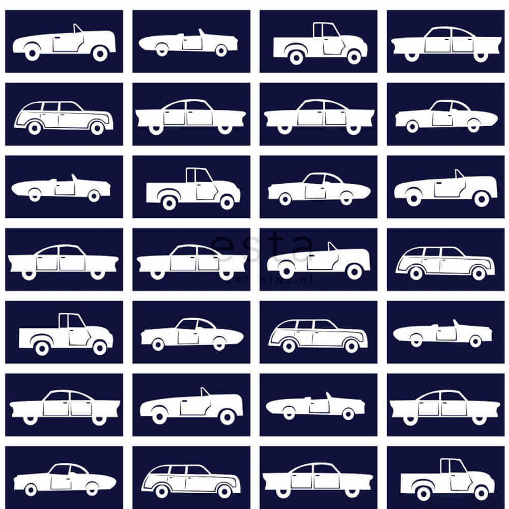 Dark Blue Cars Nursery Paper