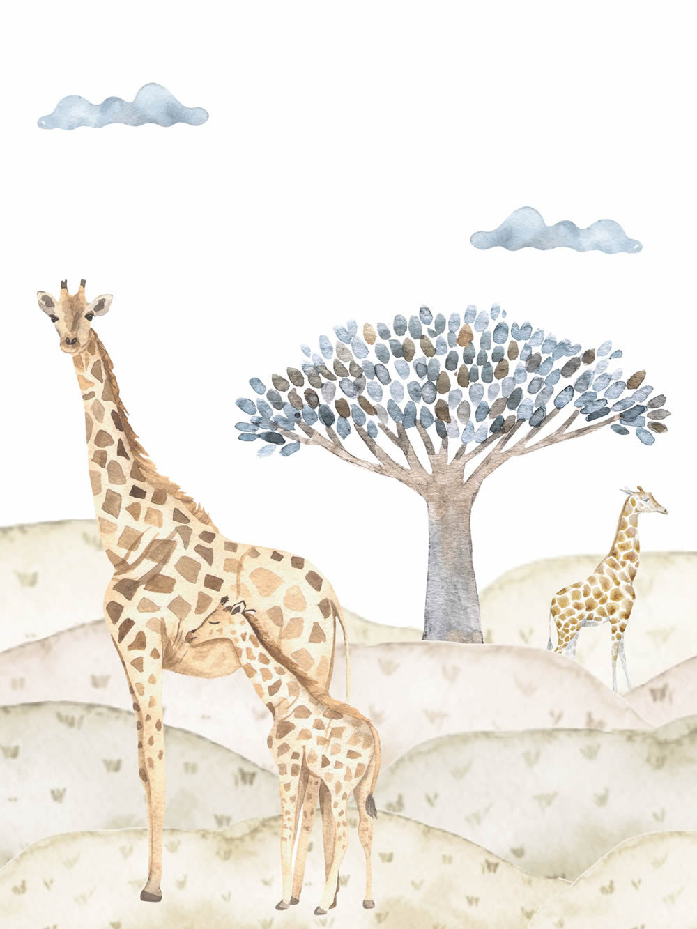 Canvas picture safari animals giraffes wilderness DD129415 40 x 30 cm