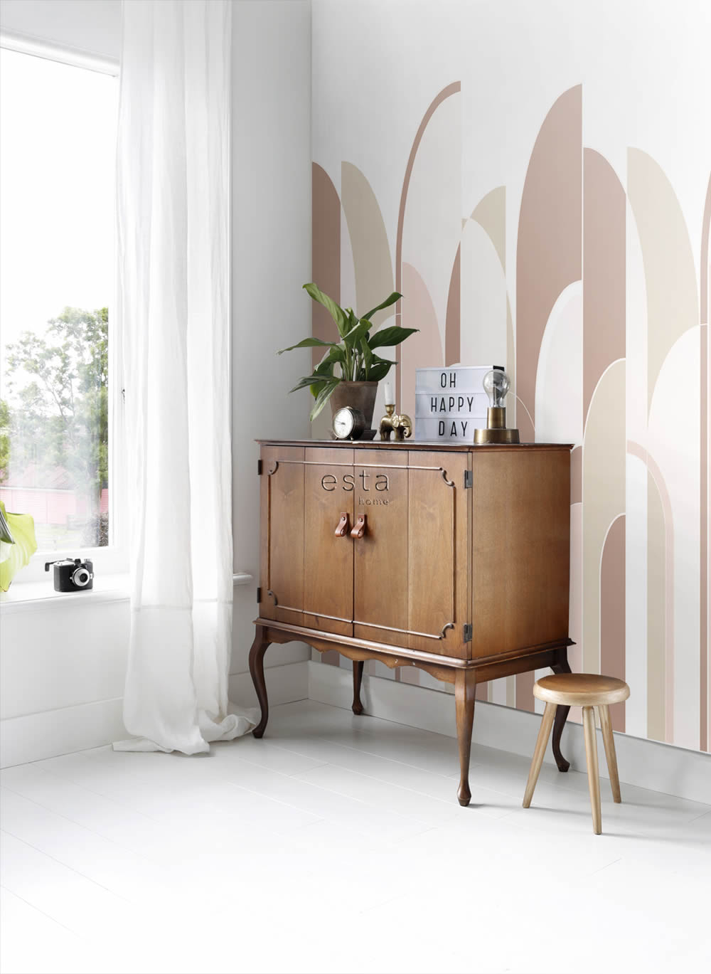 Grafisches Wandbild Art Deco terrakotta 150 x 279 cm 158959
