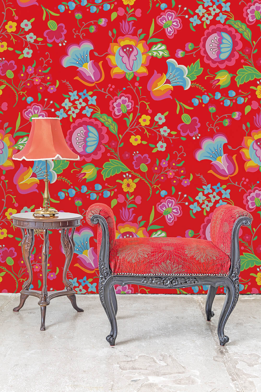 Wandbild Rot Grafische Blumen-65-TD4037