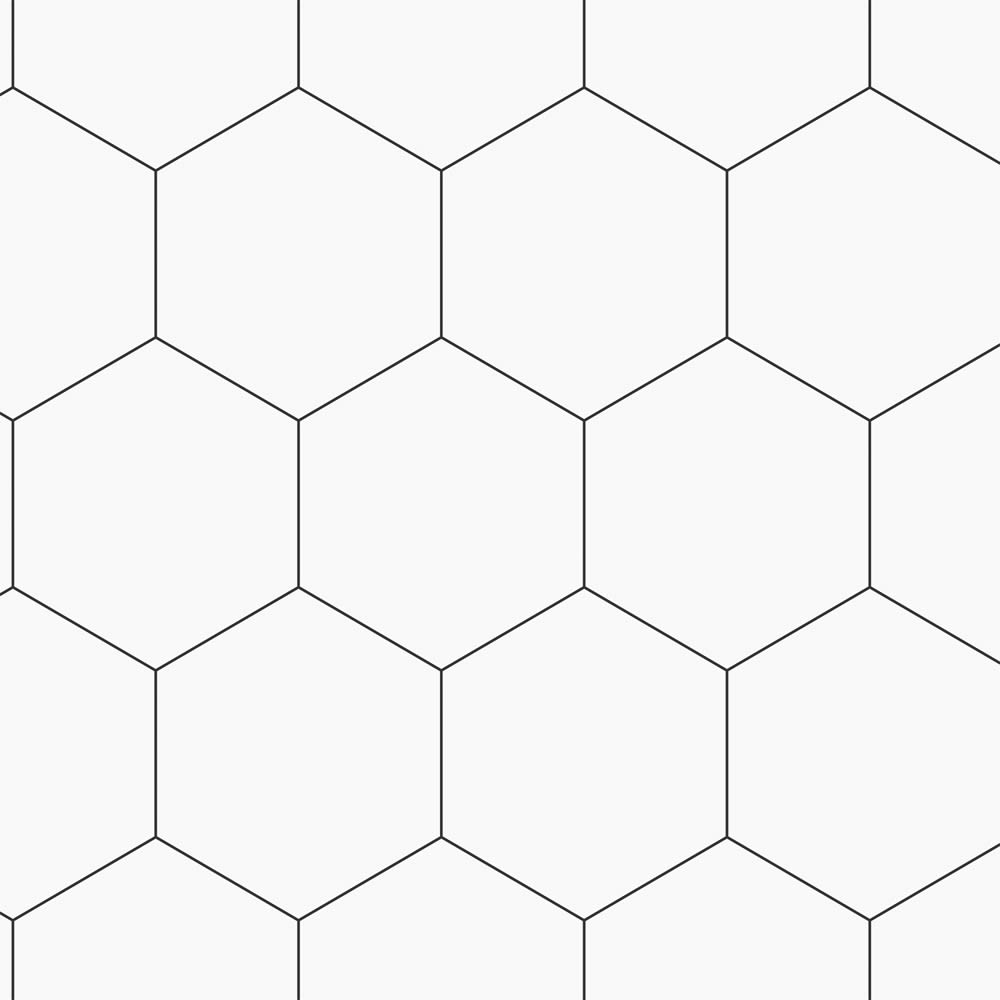 Non-woven wallpaper minimalist honeycomb pattern white 139311