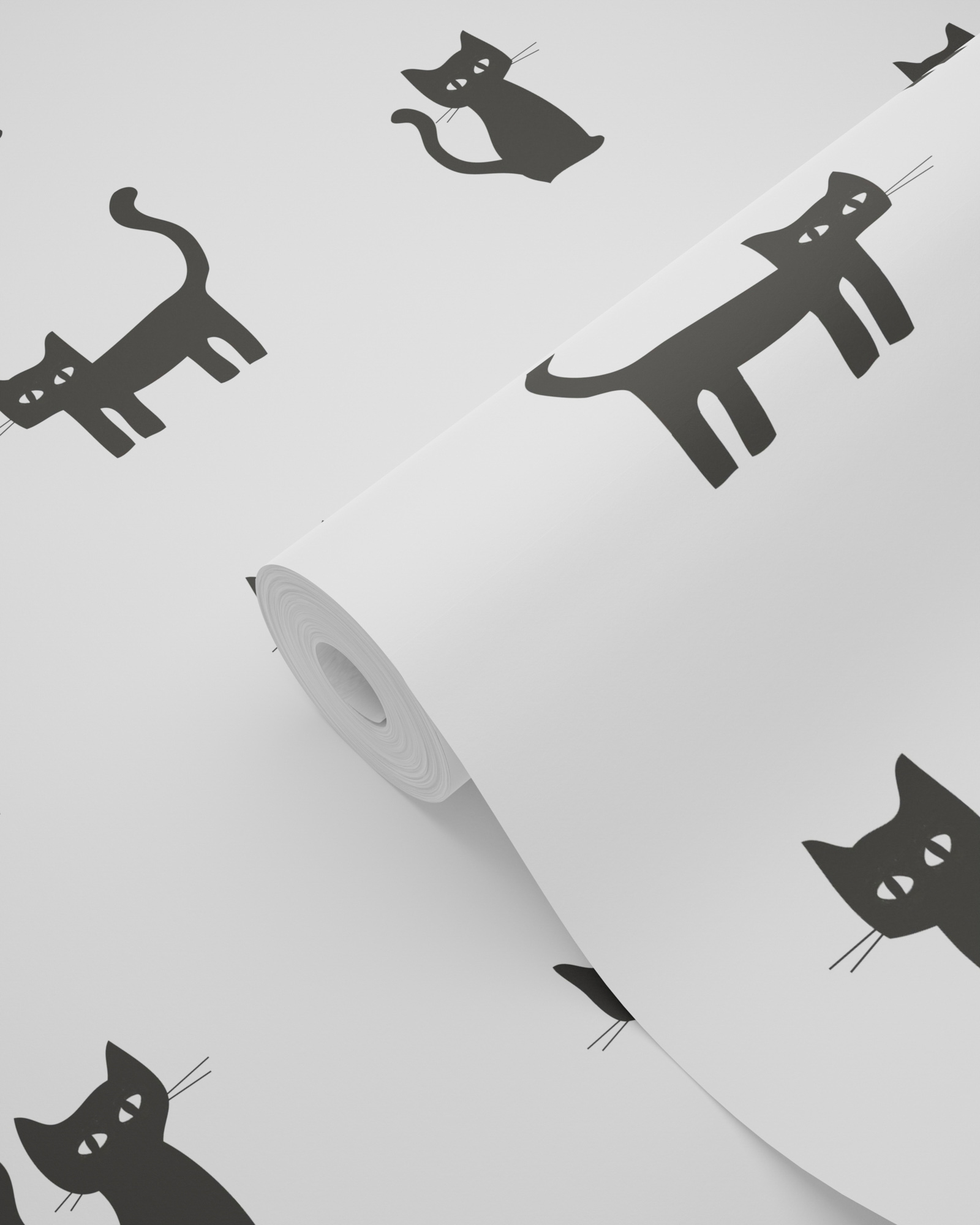 Katzen Tapete schwarz weiß Vlies 138928