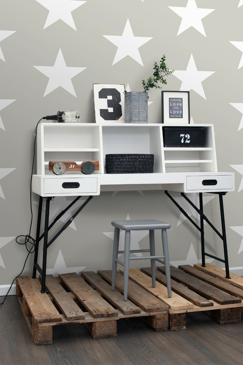 Sterne Tapete warmbeige Vlies 138947