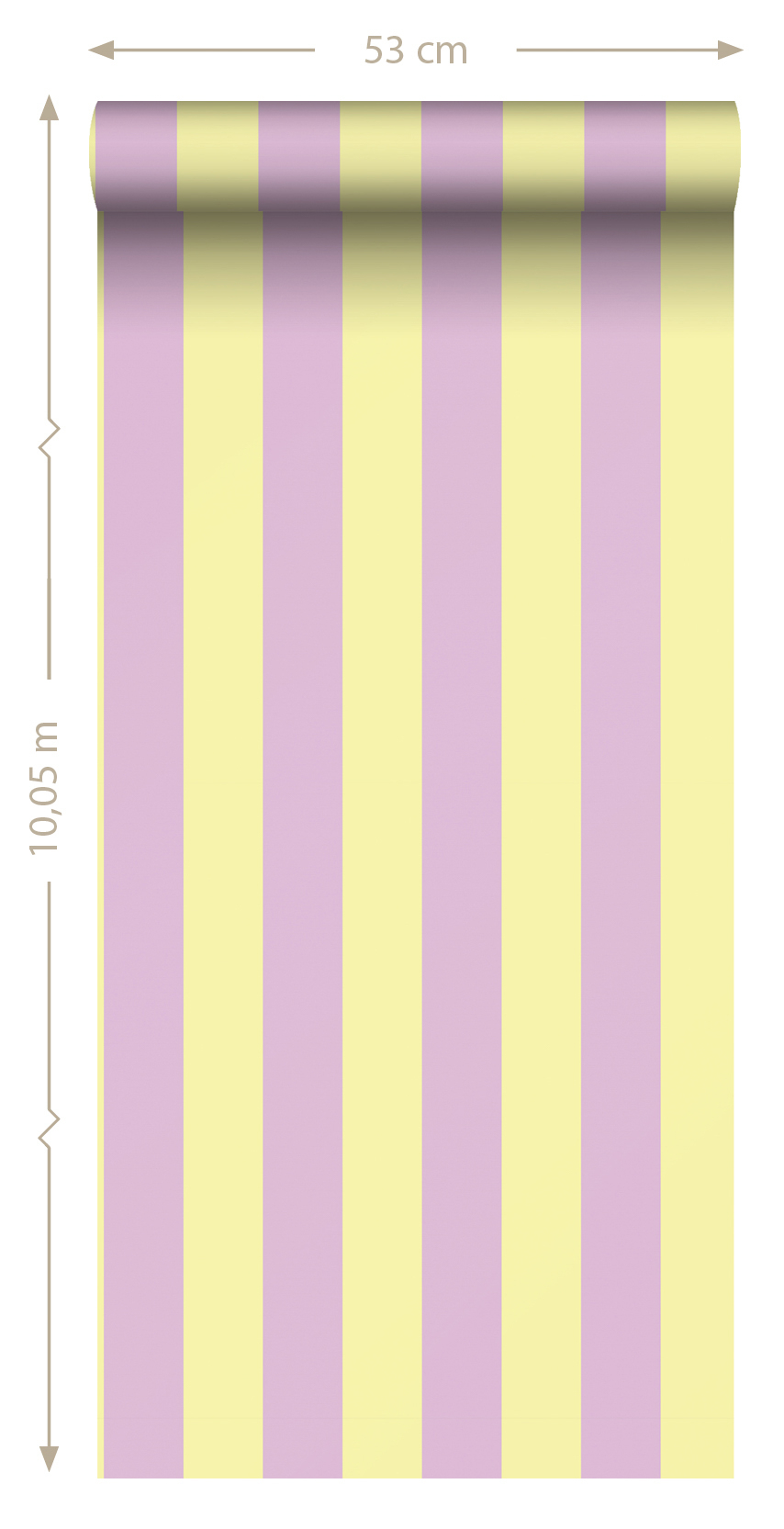 Tapete Tapete Streifen pastellgelb lila Retro Vlies 139912