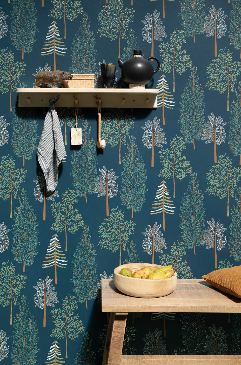 Forest Blue Wallpaper Caselio - La Foret Texdecor FRT102956614-36-FRT102956614.1M