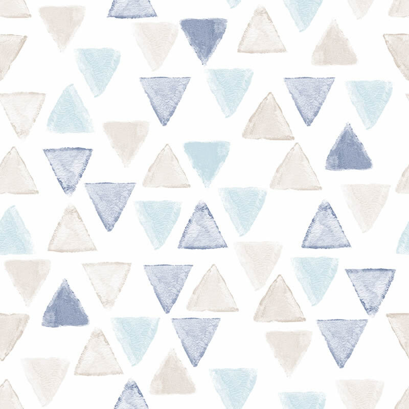 Tapete Beige Blau Weiß Dreiecke Vlies-65-27171