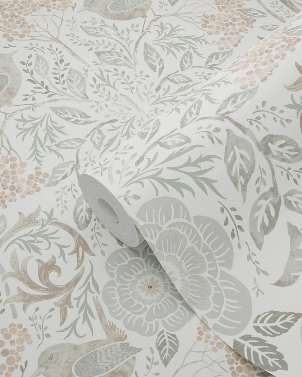 Tapete Blumen Vögel Blätter Vintage beige Vlies 139294