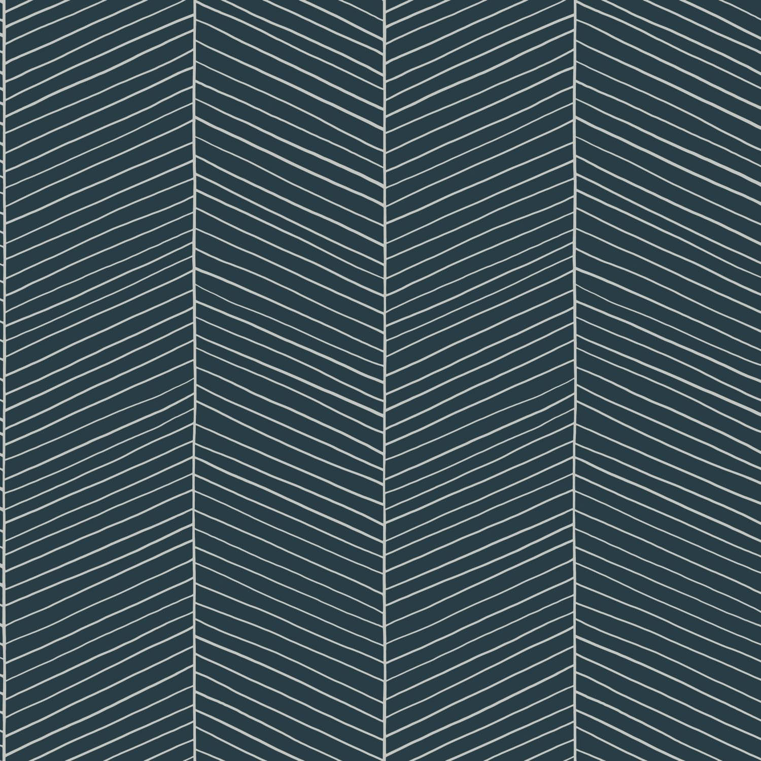 Grafische Tapete Fischgrätmuster dunkelblau Vlies 139109