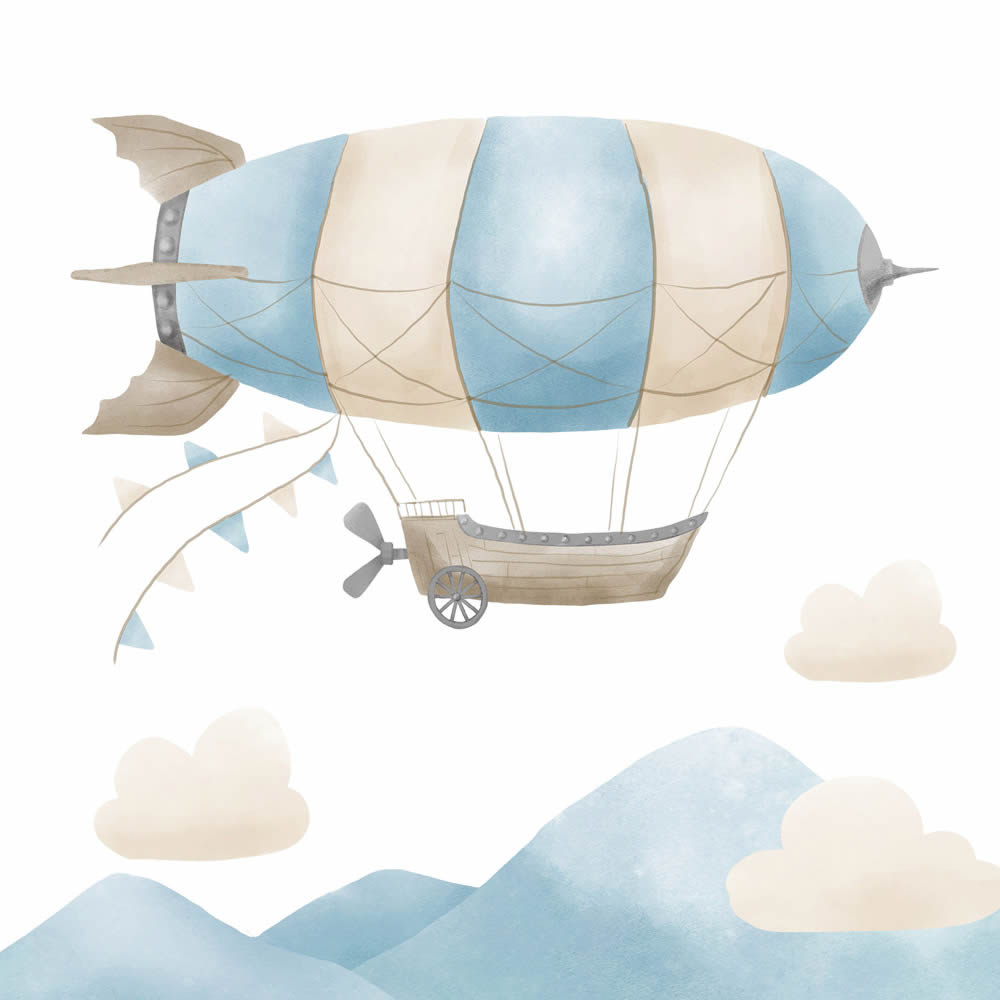 Leinwandbild Zeppelin über den Wolken DD129390 30 x 30 cm