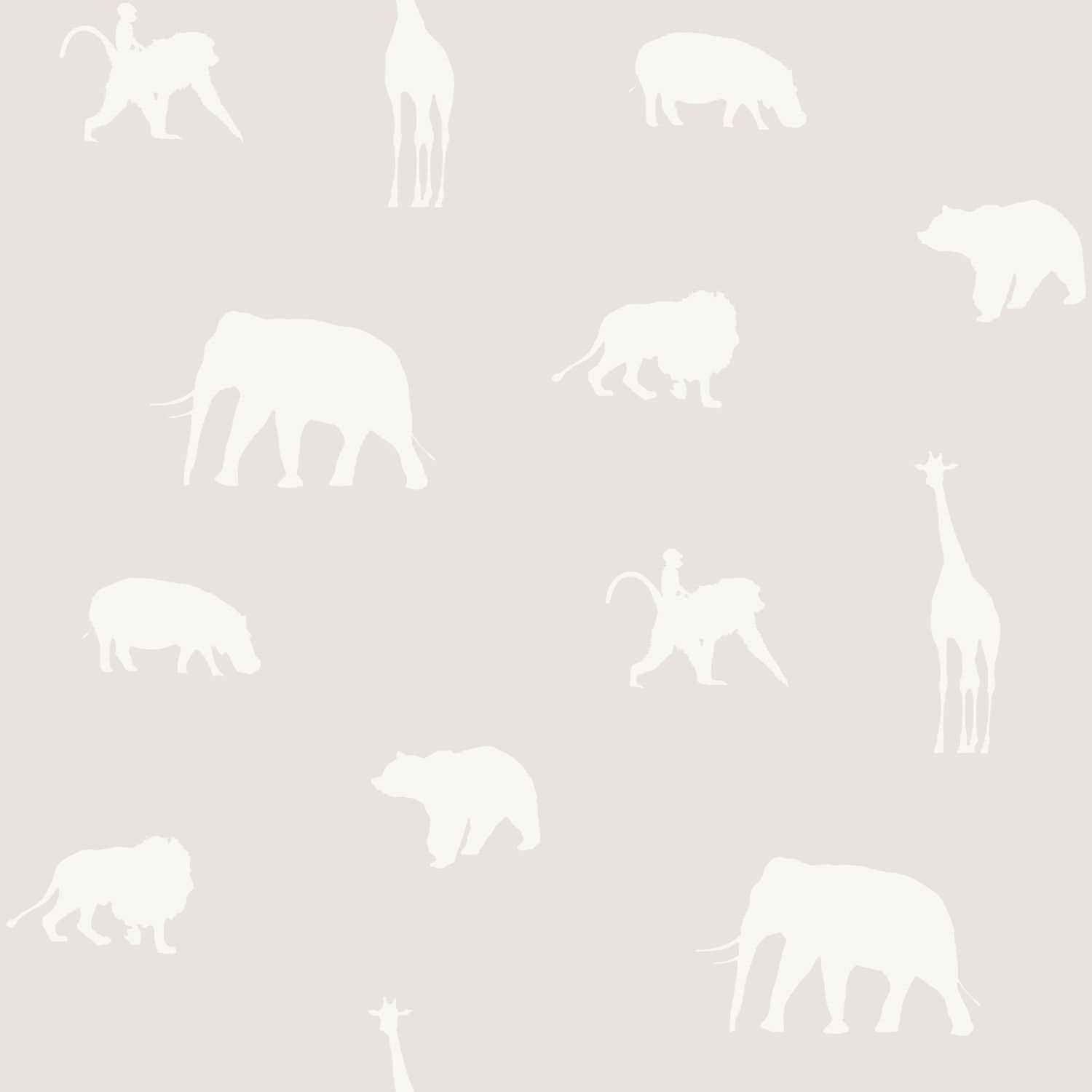 Tapete Safari Tiere skandinavisch grau glänzend 347689