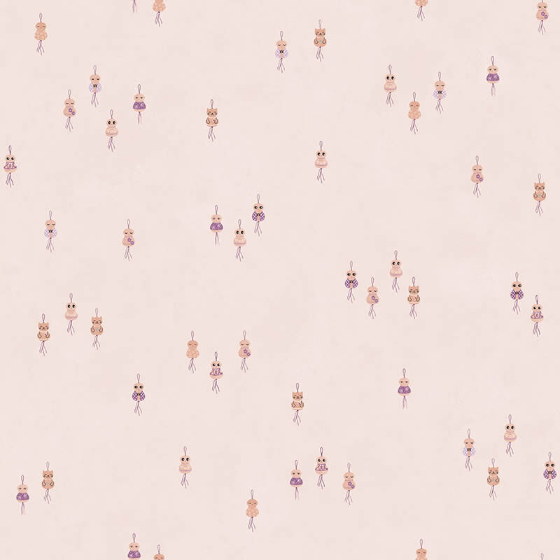 Tapete Vlies Rosa Puppen Tiere-65-27196