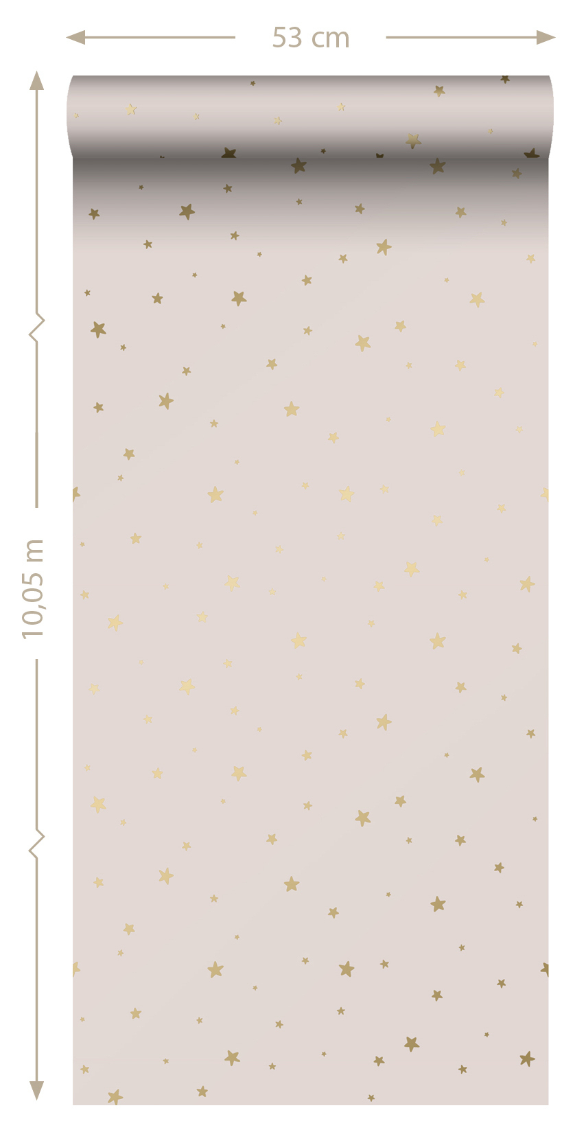 Tapete goldene Sterne Vlies altrosa 139260