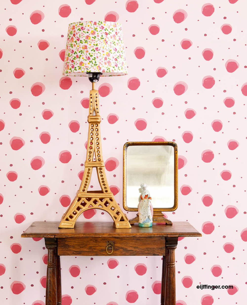 wallpaper red dots non-woven girl-55-383512