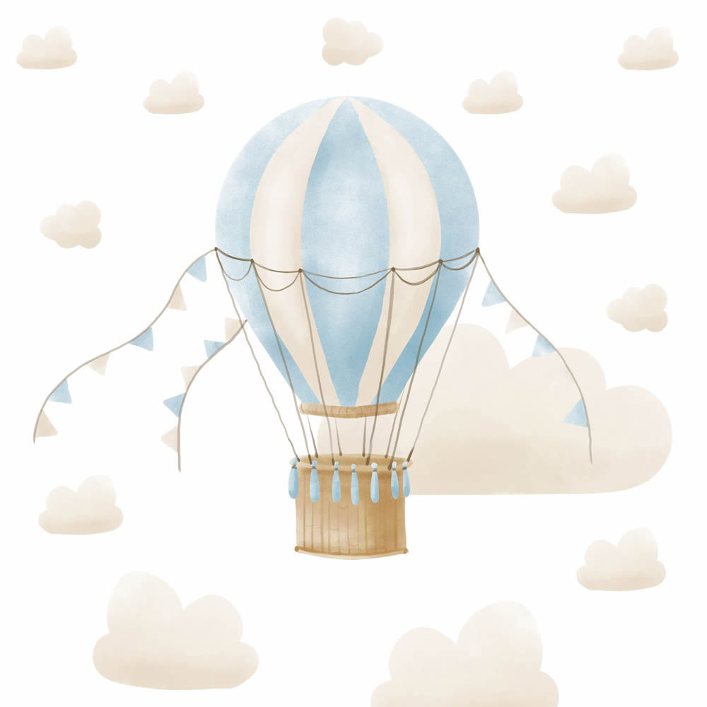 Leinwandbild Heißluftballon blau im Himmel DD129397 30 x 30 cm