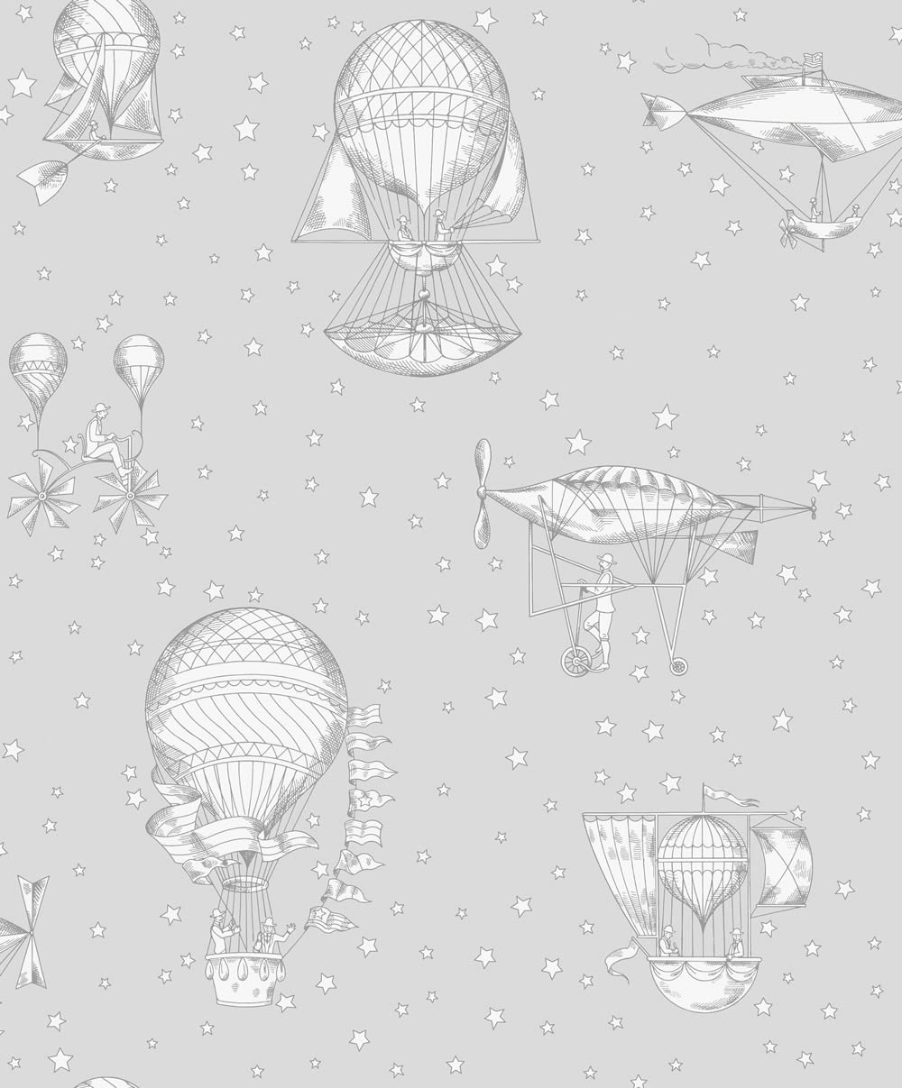 Graue Tapete Heißluftballons Jack n Rose Grandeco JR3011