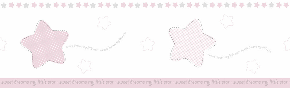 Borte Sterne Rosa-Weiß Mädchen Lullaby-23-102442.1M