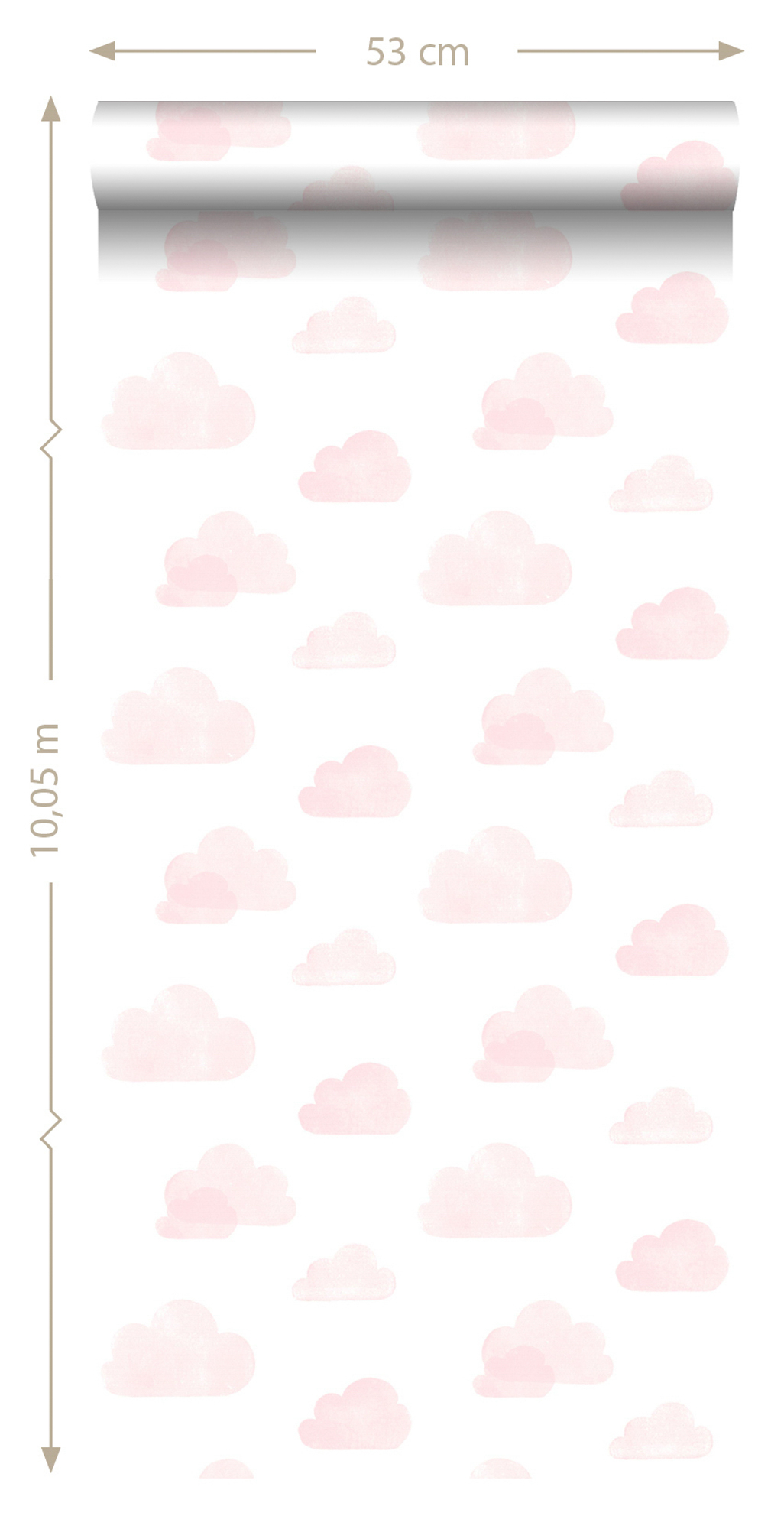 Wolken Tapete rosa weiß Vlies 138929