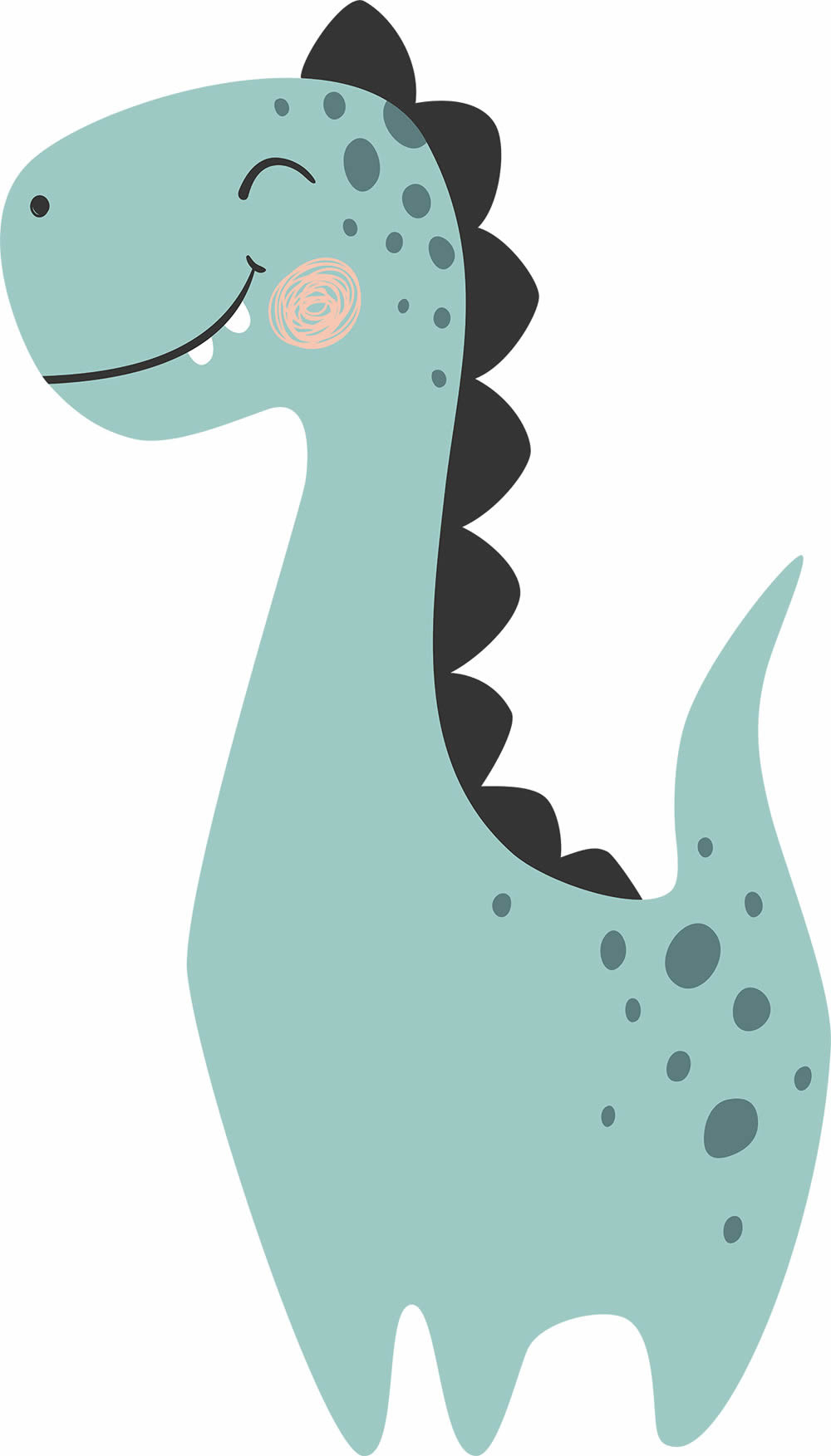 Wandbild kleiner Dino vorgekleistert blau 56,9 x 100 cm