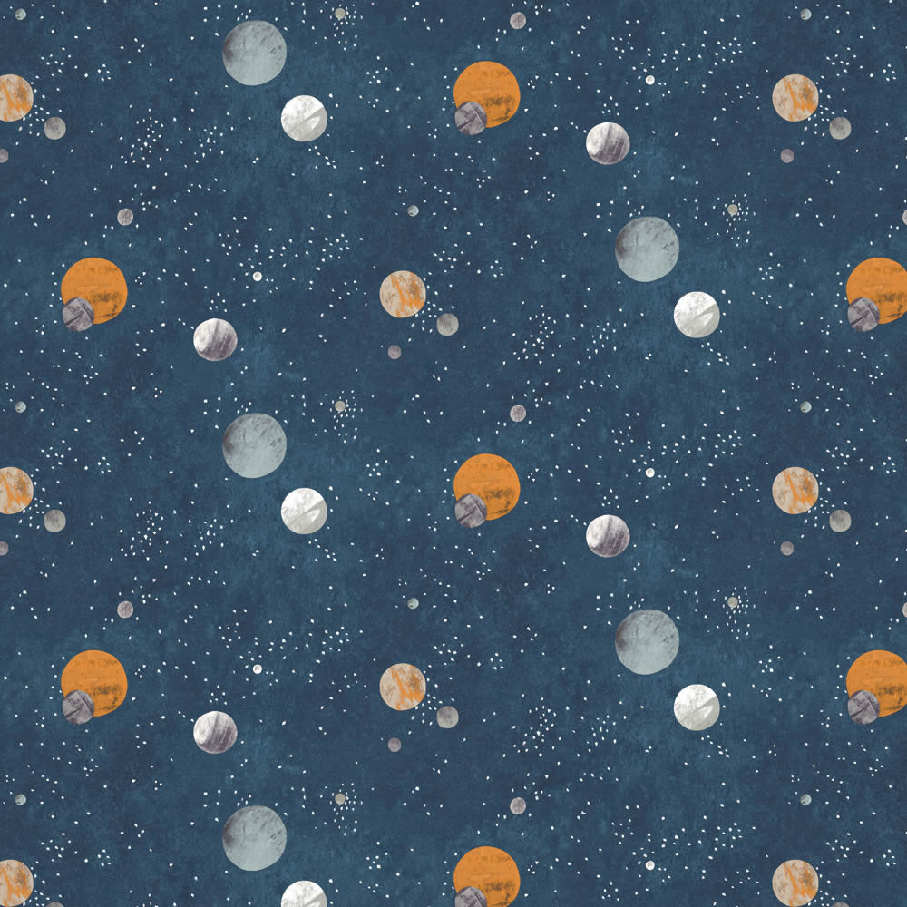 Tapete Weltall Planeten Sterne blau HLTF112642