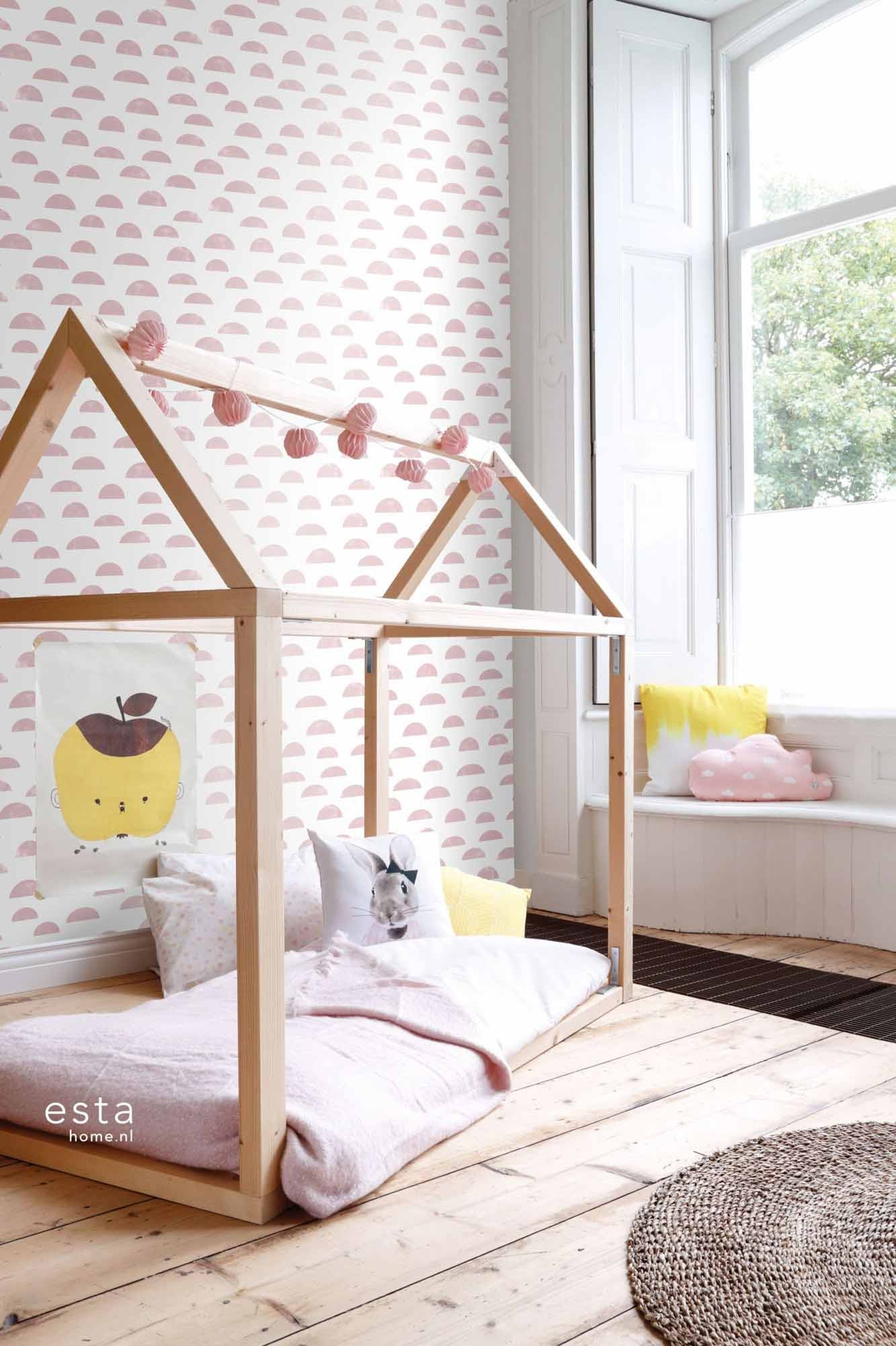 Grafische Tapete Skandi rosa weiß Vlies 139065