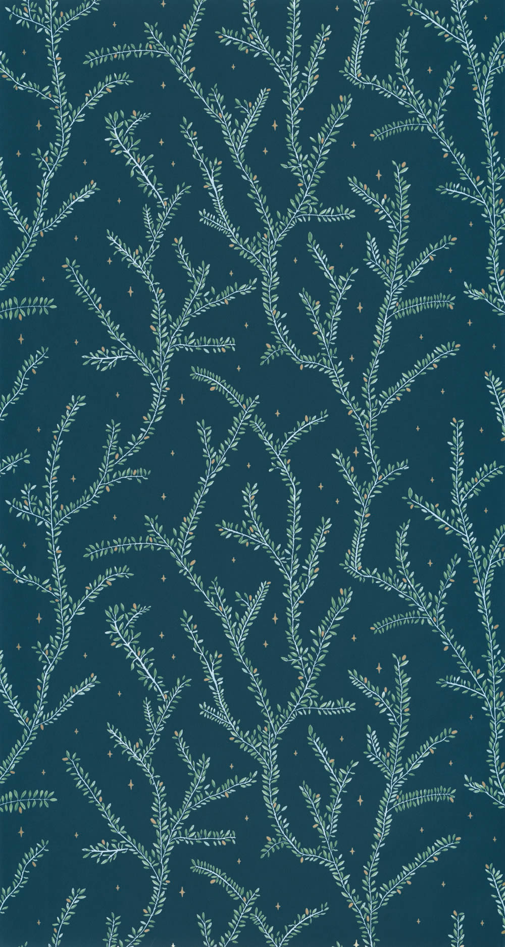 Nature motifs Scandinavian forest wallpaper wallpaper blue Caselio - La Foret Texdecor FRT102946679-36-FRT102946679.1M