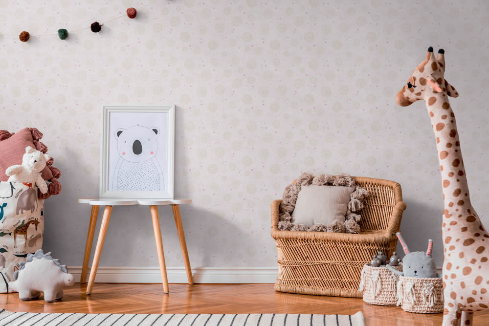 Pünktchentapete Vlies kleine Kreise glatt matt beige 771393-8-771393