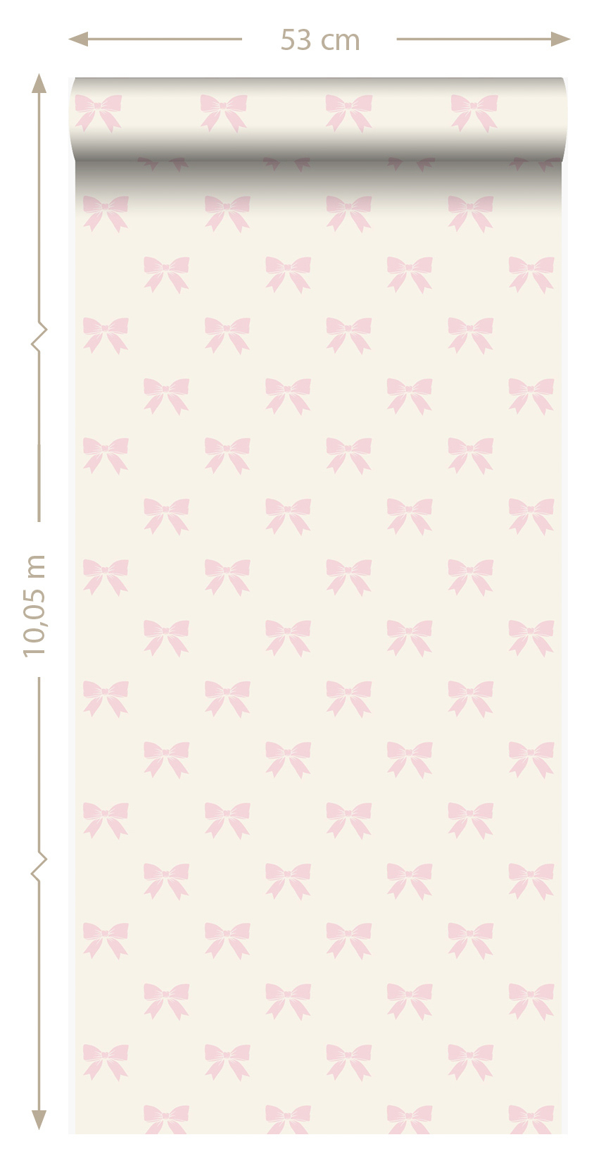 Tapete rosa Schleifchenen creme glänzend Vlies 346846