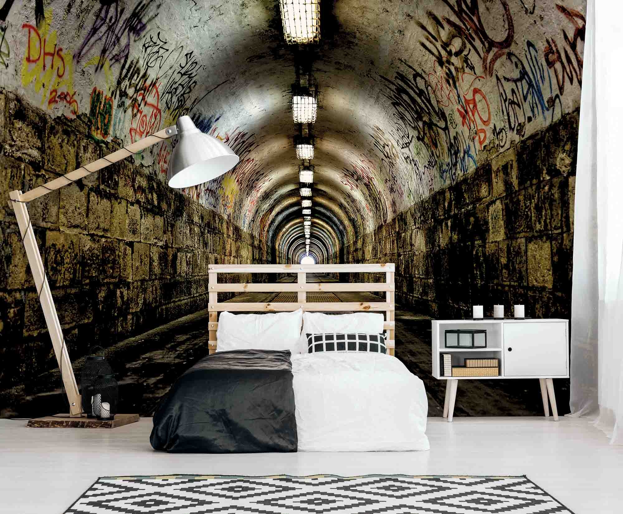 Wandbild U-Bahn Tunnel Graffiti 318 x 250 cm G45281